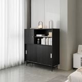  HAPPY FURNITURE , Tủ lưu trữ cánh lùa chân sắt - LUCA , TCL_015 , 108cm x 40cm x 120cm 