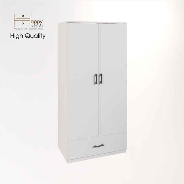  HAPPY FURNITURE , Tủ quần áo cửa mở 1 ngăn kéo - SALY , TCM_005 , 80cm x 48cm x 168cm 