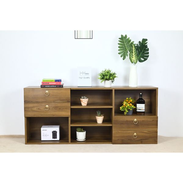  HAPPY FURNITURE , Tủ trang trí 4 hộc kéo - WESLEY , THK_048 , 140cm x 30cm x 60cm 