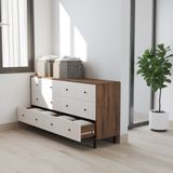  HAPPY FURNITURE , Tủ lưu trữ 8 ngăn kéo - LIVIK, THK_276 , 160cm x 40cm x 82cm DxRxC 