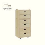  HAPPY FURNITURE , Gỗ tự nhiên , Tủ lưu trữ 6 ngăn kéo gỗ Plywood - GAMOR , THK_205 , 60cm x 40cm x 130cm DxRxC 