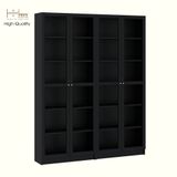  HAPPY FURNITURE , COMBO 2 kệ sách 6 tầng cửa kính - CATY , KSA_087 , 160cm x 30cm x 202cm DxRxC 