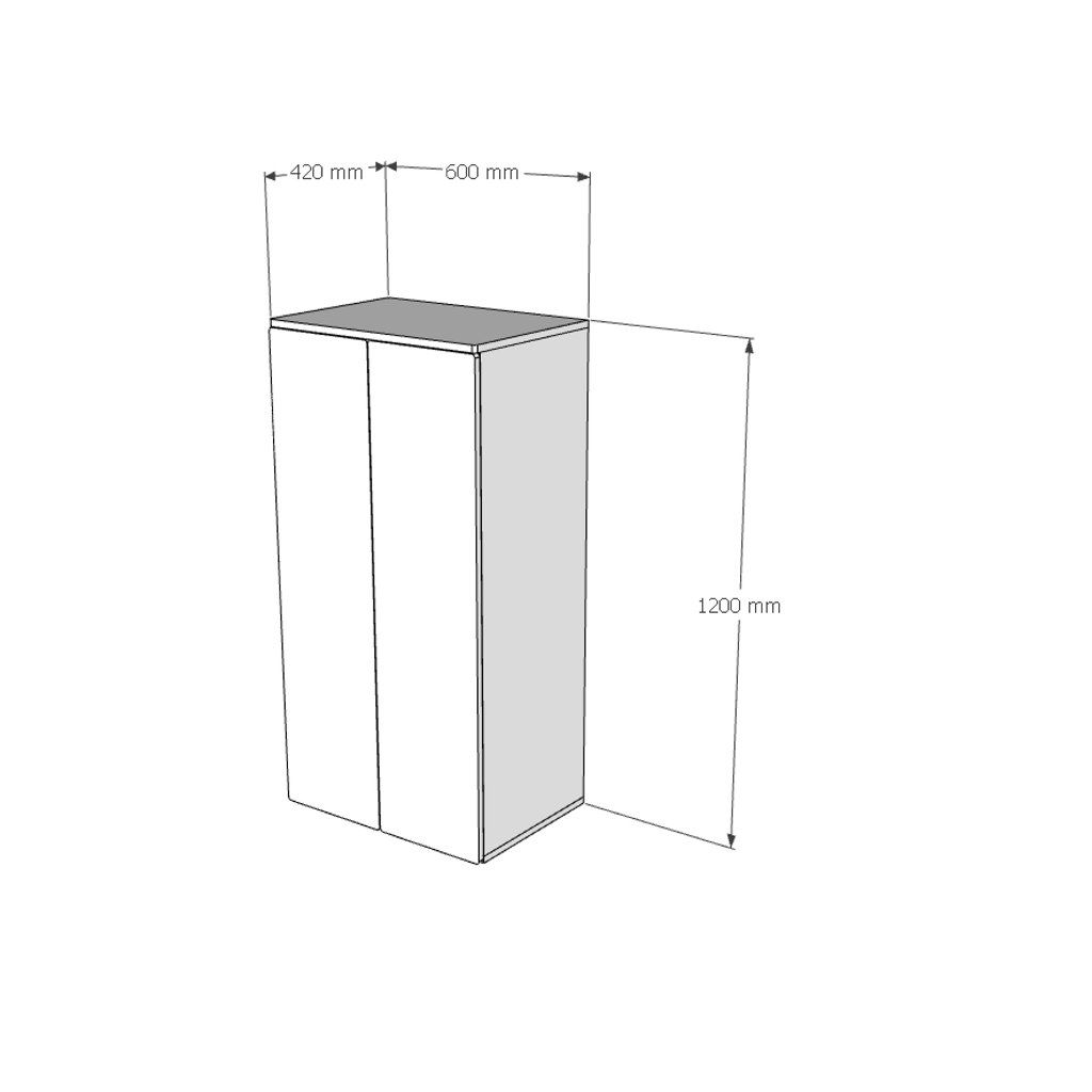  HAPPY FURNITURE , Tủ quần áo 2 cửa mở - LILY , TCM_093 , 60cm x 42cm x 120cm 