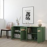  HAPPY FURNITURE , Tủ lưu trữ 4 cửa mở - SPACE, TCM_239 , 160cm x 40cm x 64cm DxRxC 