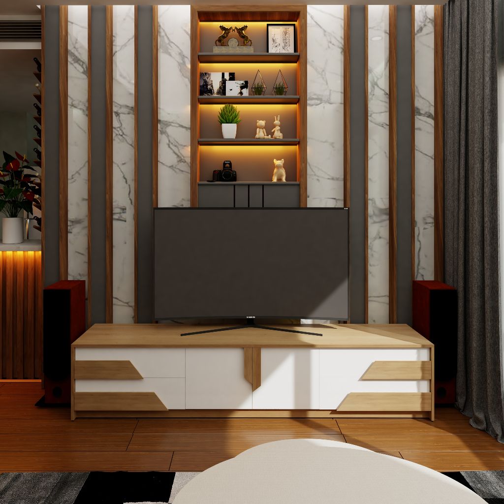  HAPPY FURNITURE , Kệ TV 4 ngăn kéo - PONIX , KTV_028 , 220cm x 40cm x 46cm 