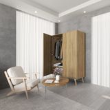  HAPPY FURNITURE , Tủ quần áo 2 cửa mở chân gỗ chéo - OSRI , TCM_012 , 120cm x 58cm x 180cm 