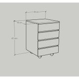  HAPPY FURNITURE , Tủ đựng đồ 4 ngăn kéo bánh xe xoay - OLA , THK_093 , 45cm x 45cm x 59cm 