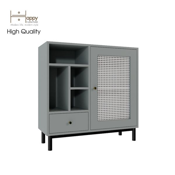  HAPPY FURNITURE , Tủ lưu trữ 1 ngăn kéo chân sắt - ROTAN , TCM_129 , 84cm x 32cm x 84cm 