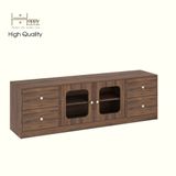  HAPPY FURNITURE , Kệ TV 2 cửa kính 4 ngăn kéo - NOAH , KTV_104 , 180cm x 40cm x 56cm DxRxC 