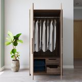  HAPPY FURNITURE , Tủ quần áo 2 cửa mở - RUBEL, TCM_226, 90cm x 59cm x 180cm DxRxC 