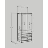  HAPPY FURNITURE , Tủ treo quần áo 2 ngăn kéo - SALY , TCM_011 , 80cm x 52cm x 180cm 