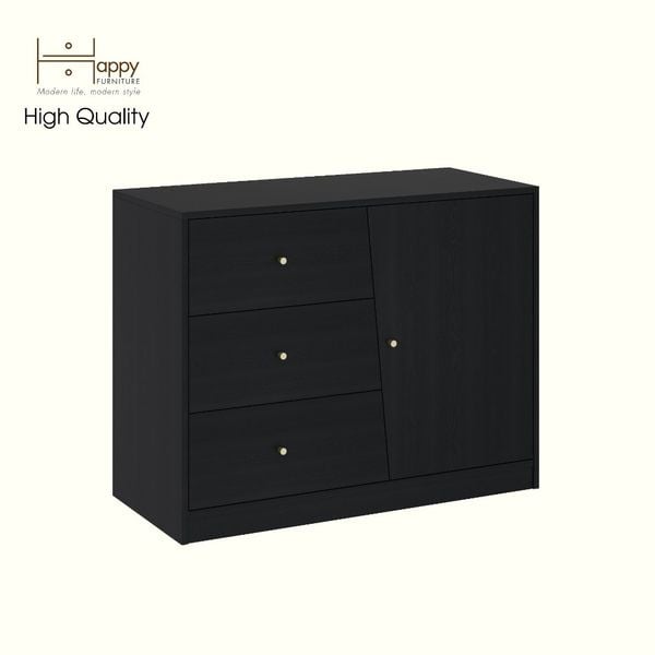  HAPPY FURNITURE , Tủ lưu trữ 3 ngăn kéo 1 cửa mở - DALEY ,TLT_075 , 100cm x 45cm x 78cm DxRxC 