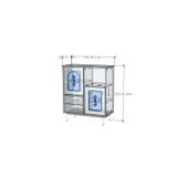  HAPPY FURNITURE , Tủ lưu trữ cửa kính 2 cửa mở Chân sắt - SISEEL , TLT_010 , 70cm x 32cm x 82cm 