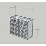  HAPPY FURNITURE , Tủ lưu trữ 8 ngăn kéo - MAY , THK_304 , 110cm x 45cm x 93cm DxRxC 