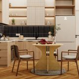  HAPPY FURNITURE , Gỗ tự nhiên , Bàn tròn gỗ Plywood - AIDAN , BAN_105 , Cao 75cm, Đường kính 90cm 