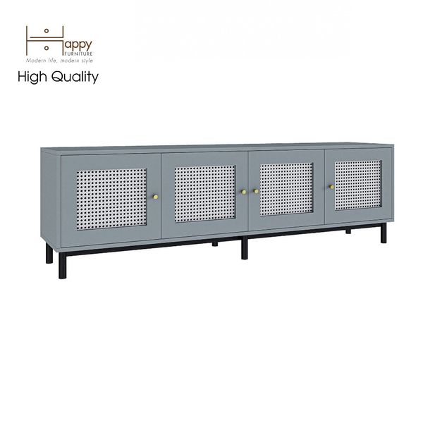  HAPPY FURNITURE , Kệ TV 4 cánh mở chân sắt - ROTAN , KTV_035 , 180cm x 40cm x 54cm 