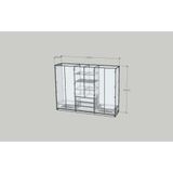  HAPPY FURNITURE , HEINEE - Tủ quần áo 6 cửa mở, TCM_218 , 240cm x 54cm x 180cm DxRxC, sản phẩm phổ thông 
