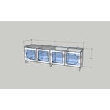  HAPPY FURNITURE , Kệ TV 4 cửa kính - CHEVY, KTV_079 , 180cm x 40cm x 56cm DxRxC 