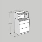  HAPPY FURNITURE , Tủ 3 ngăn kéo - CANA , THK_010 , 70cm x 46cm x 116cm 