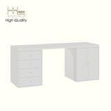  HAPPY FURNITURE , Bàn làm việc 4 ngăn kéo 2 cửa mở - DALEY , BAN_156 , 180cm x 59cm x 75cm DxRxC 