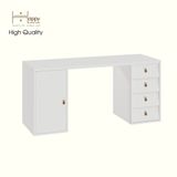  HAPPY FURNITURE , Bàn làm việc 1 cửa mở 4 ngăn kéo - CALYN , BAN_154 , 160cm x 55cm x 75cm DxRxC 