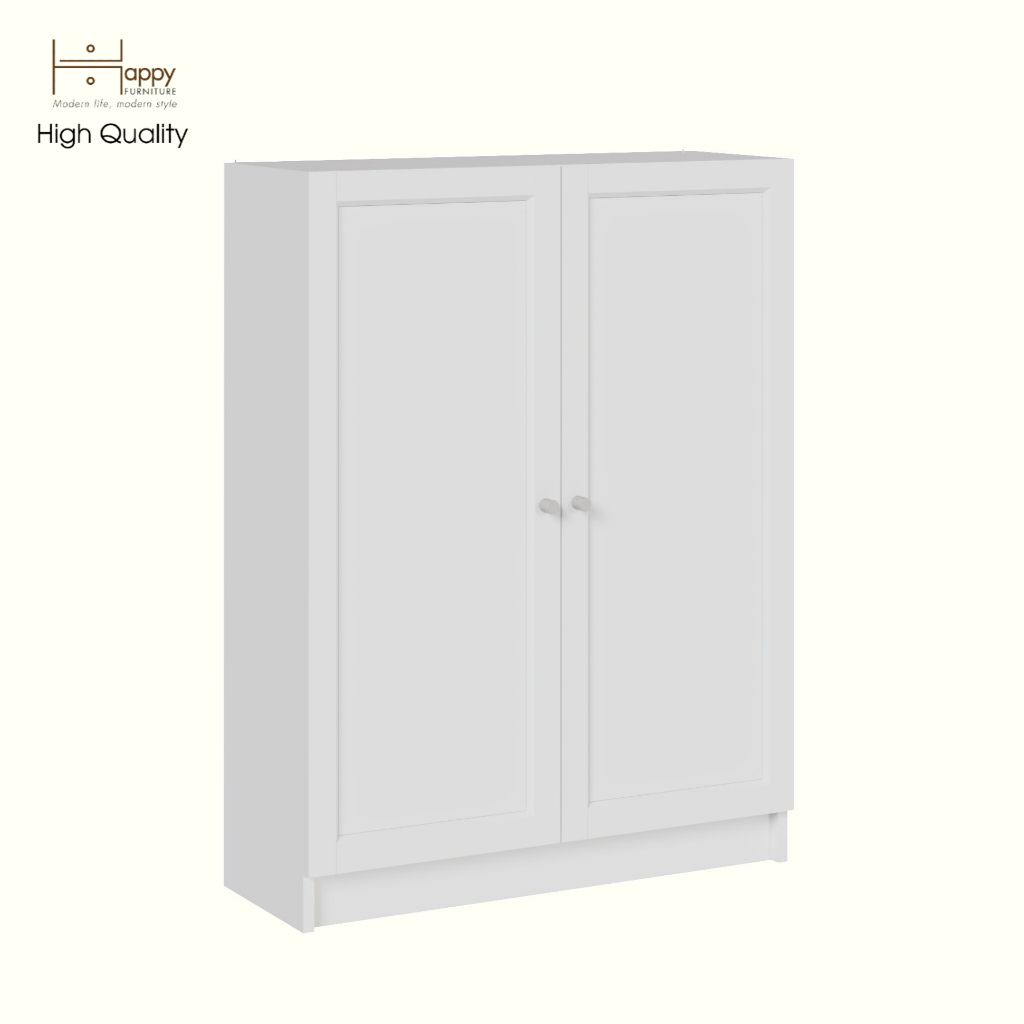  HAPPY FURNITURE , Kệ sách 3 tầng 2 cửa mở - CATY , KSA_054 , 80cm x 30cm x 106cm 