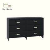  HAPPY FURNITURE , Tủ lưu trữ 6 ngăn kéo - CHEVY, THK_265 , 140cm x 45cm x 82cm DxRxC 