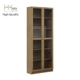  HAPPY FURNITURE , kệ sách 6 tầng cửa kính - CATY , KSA_010 , 80cm x 30cm x 202cm 
