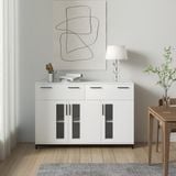  HAPPY FURNITURE , Tủ lưu trữ 2 ngăn kéo 3 cửa mở chân sắt -  LOUIS , THK_059 , 126cm x 36cm x 84cm 