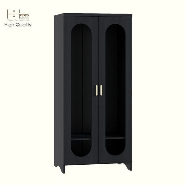  HAPPY FURNITURE , Tủ quần áo 2 cửa kính - CHEVY, TCM_228 , 80cm x 59cm x 180cm DxRxC 