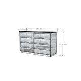  HAPPY FURNITURE , gỗ tự nhiên , Tủ lưu trữ 8 ngăn kéo - GALI , THK_177 , 140cm x 45cm x 82cm 