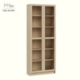  HAPPY FURNITURE , Kệ sách 6 tầng cửa kính - CATY, KSA_074 , 80cm x 30cm x 202cm DxRxC 