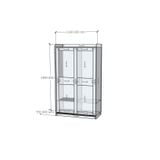  HAPPY FURNITURE , Tủ quần áo - 2 cánh cửa lùa - RUNI , TCL_002 , 118cm x 55cm x 199cm 