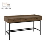  HAPPY FURNITURE , Bàn làm việc 3 ngăn chân sắt - KINA , BAN_041 , 140cm x 55cm x 75cm 
