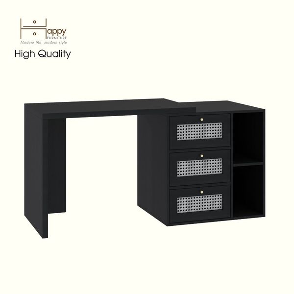  HAPPY FURNITURE , Bàn làm việc 3 ngăn kéo - MAY , BAN_152 , 150cm x 59cm x 75cm DxRxC 