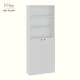  HAPPY FURNITURE , Kệ sách 6 tầng 2 cửa mở - CATY, KSA_076 , 80cm x 28cm x 202cm DxRxC 