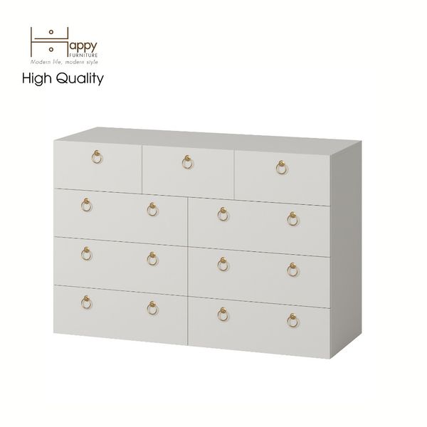  HAPPY FURNITURE , Tủ đựng đồ 9 ngăn kéo - WESLEY , THK_045 , 120cm x 45cm x 80cm 