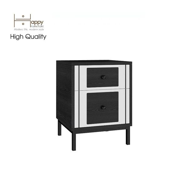  HAPPY FURNITURE , Táp đầu giường 2 ngăn kéo chân sắt - TAKO , THK_130 , 40cm x 40cm x 53cm 