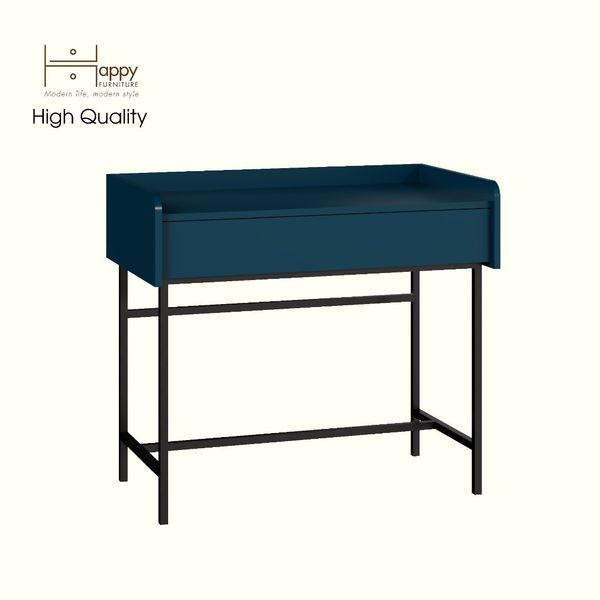  HAPPY FURNITURE , Bàn trang điểm 1 ngăn kéo chân sắt - LAVIA , BAN_085 , 90cm x 50cm x 80cm 