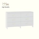  HAPPY FURNITURE , Tủ lưu trữ 6 ngăn kéo - CHEVY, THK_265 , 140cm x 45cm x 82cm DxRxC 