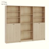  HAPPY FURNITURE , Kệ sách 4 cửa mở - CATY, KSA_080 , 240cm x 30cm x 202cm DxRxC 