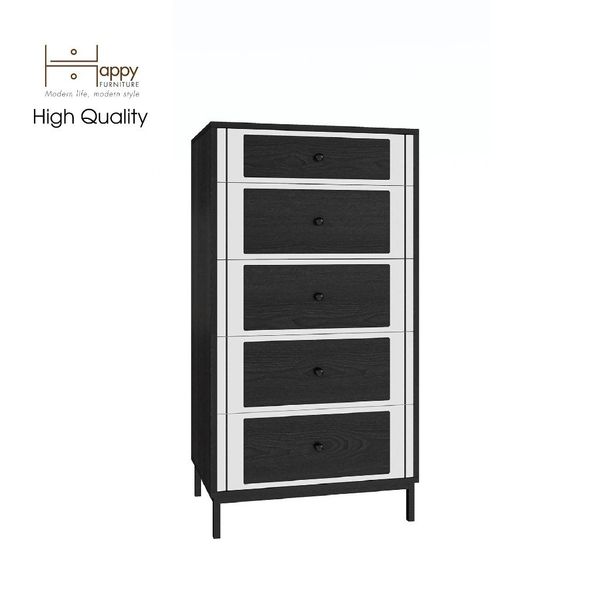  HAPPY FURNITURE , Tủ lưu trữ 5 ngăn kéo chân sắt - TAKO , THK_132, 64cm x 45cm x 120cm 