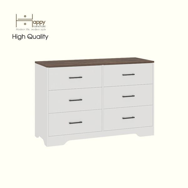  HAPPY FURNITURE , Tủ lưu trữ 6 ngăn kéo - SAFA , THK_325 , 120cm x 45cm x 80cm DxRxC 