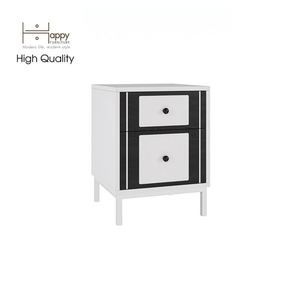  HAPPY FURNITURE , Táp đầu giường 2 ngăn kéo chân sắt - TAKO , THK_130 , 40cm x 40cm x 53cm 