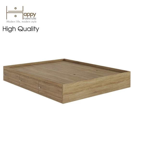  HAPPY FURNITURE , Giường ngủ 3  cánh cửa mở không đầu giường - GERY, GNG_048 GNG_049 GNG_050 GNG_051 , 203x30cm 