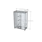  HAPPY FURNITURE , Tủ quần áo 2 cánh mở chân sắt - LAVIA , TCM_171 , 119cm x 59cm x 180cm 
