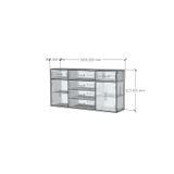  HAPPY FURNITURE , ZACY - Tủ lưu trữ 6 ngăn kéo 2 cửa mở, THK_219 , 160cm x 40cm x 82cm DxRxC, Sản phẩm phổ thông 