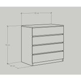  HAPPY FURNITURE , Tủ đựng đồ 4 ngăn kéo - OLA , THK_089 , 80cm x 45cm x 78cm 