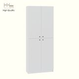  HAPPY FURNITURE , Kệ sách 6 tầng 4 cửa mở - CATY, KSA_078 , 80cm x 30cm x 202cm DxRxC 