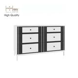  HAPPY FURNITURE , Tủ lưu trữ 6 ngăn kéo chân sắt - TAKO , THK_133 , 120x45x75cm 